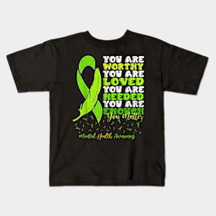 motivational Support Warrior mental health awareness 1 Kids T-Shirt